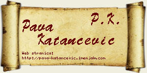 Pava Katančević vizit kartica